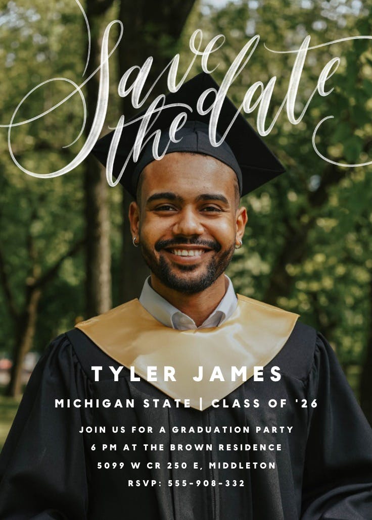 Hand chalk letters - graduation party invitation